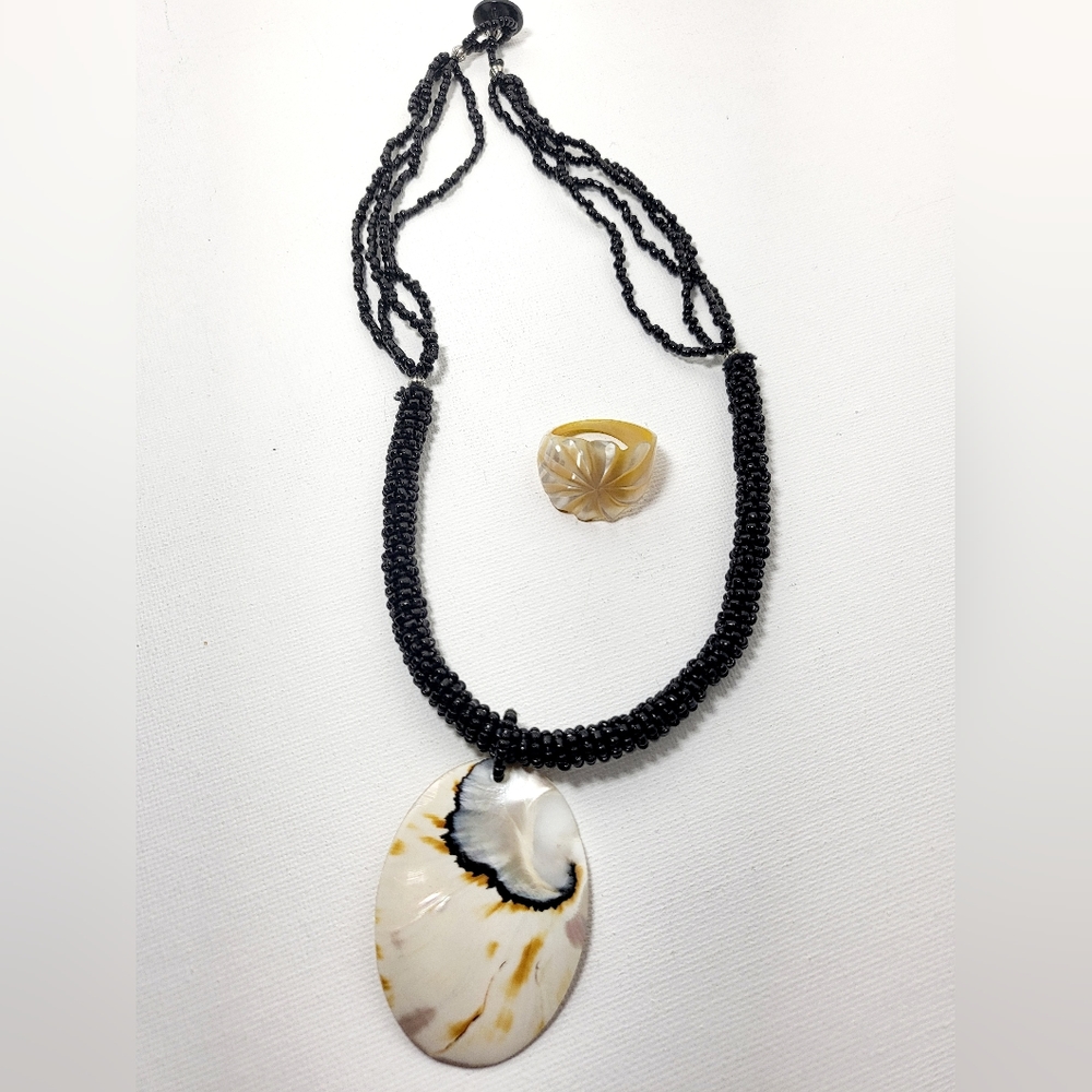 Abalone Necklace and Ring - Set